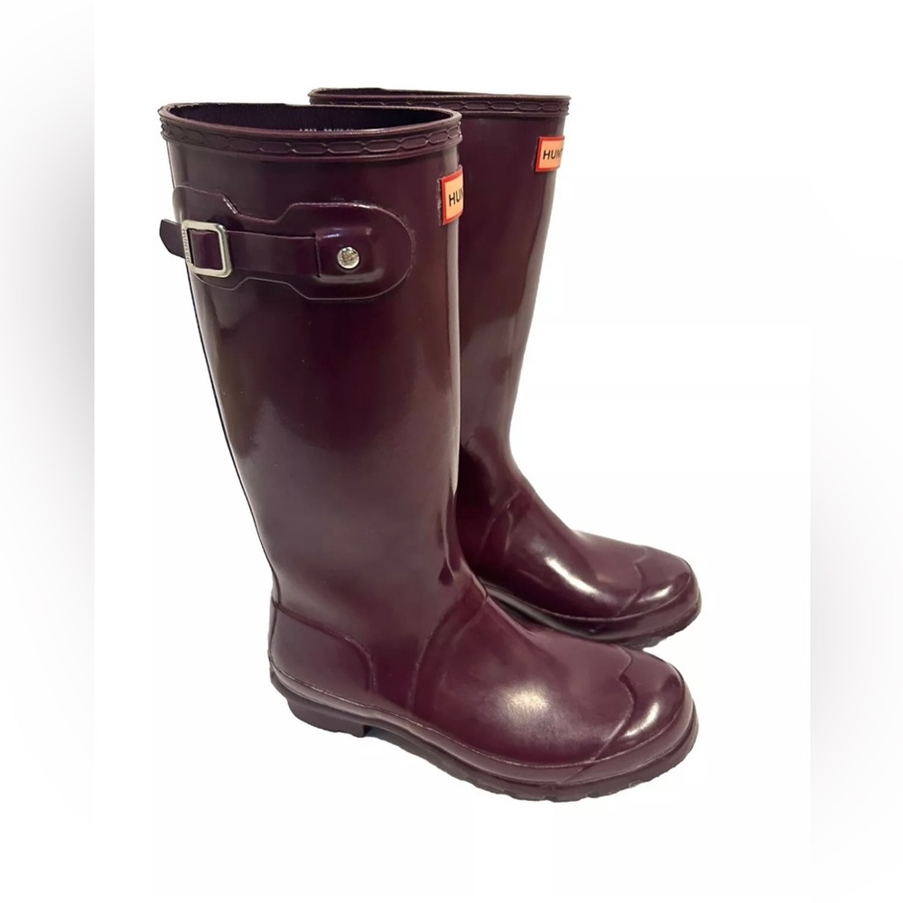 Hunter Kids Burgundy Rain Boots